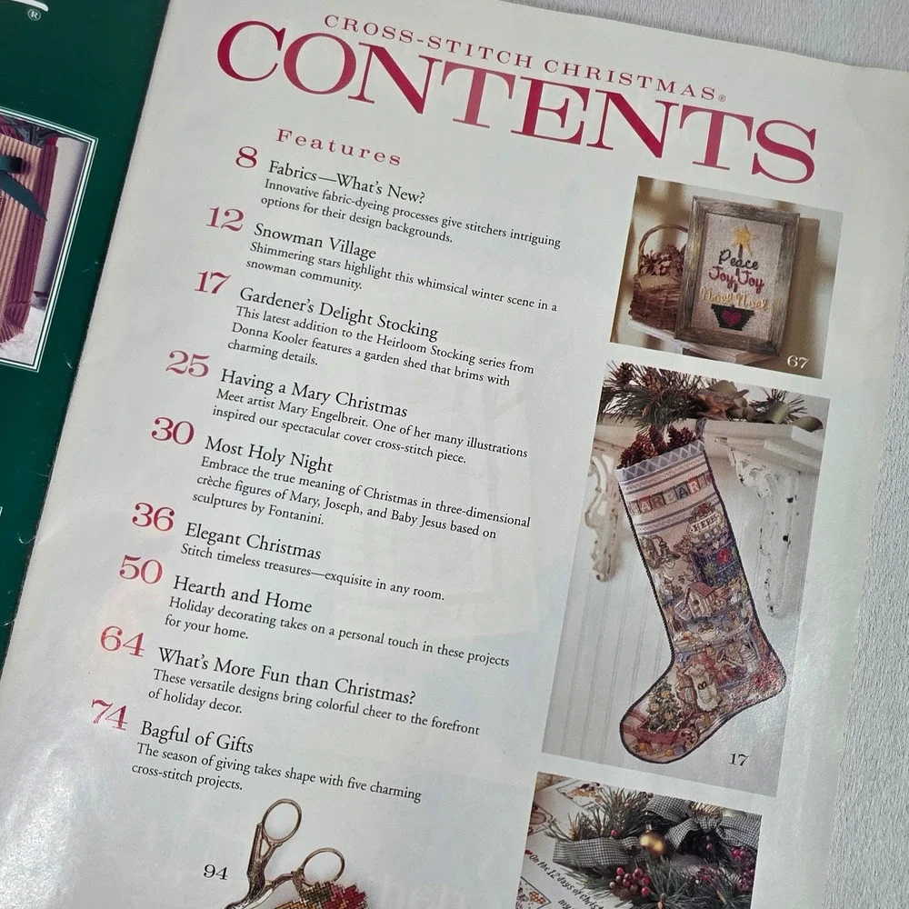 2002 Better Homes Gardens Cross Stitch Christmas Mary Engelbreit Santa OOP Craft